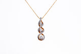 ZEI Diamond Swirl Pendant 10K & 14K Rose Gold Anchor Chain 16.5" Necklace