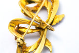 Vintage Italy Maroon Enamel Ribbon Bow Brooch Lapel Pin 750 18k Yellow Gold