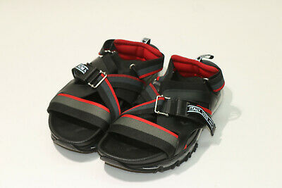 Fendi Men's Logo Sandals With Air Soles Black Red Size 10