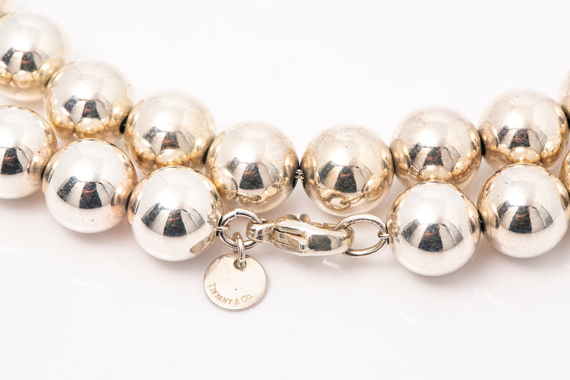 Tiffany & Co Sterling Silver 925 10mm Beaded Ball Chain Necklace 18"