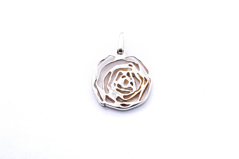 Jorge Revilla Coiled Modernist Rose Charm 925 Sterling Silver Abstract Pendant