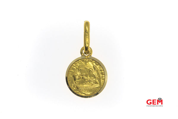 Unoaerre Italy Religious Ricordo Del Battesimo 18K 750 Yellow Gold Charm