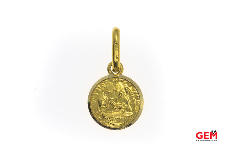 Unoaerre Italy Religious Ricordo Del Battesimo 18K 750 Yellow Gold Charm