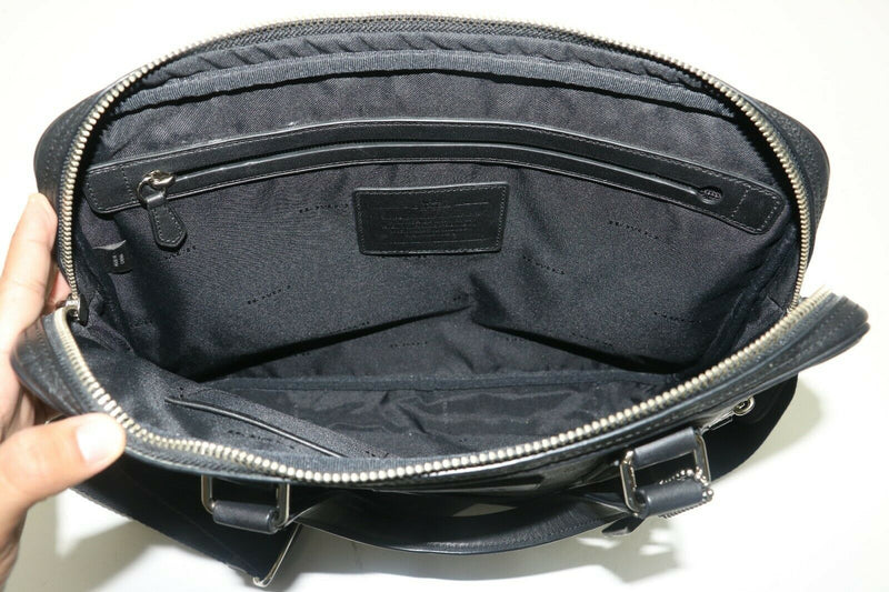 Coach Hudson 5 Slim Brief 71752 Signature Leather Black Crossbody Bag