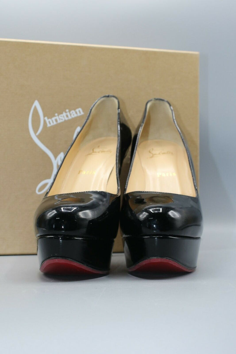 Christian Louboutin Dirditta 130 Black Patent Platform Classic Heel Pump 39 / 8