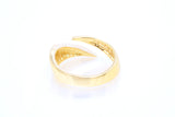 Geometric Sharp Angle Open Style Sandblasted 18k 750 Yellow Gold Ring Size 6.5