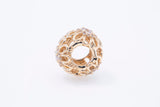 Pandora Pave Floral Brilliance Bead Charm CZ 14k G585 Yellow Gold C