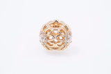 Pandora Pave Floral Brilliance Bead Charm CZ 14k G585 Yellow Gold C