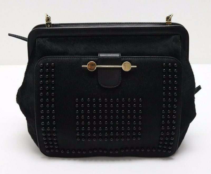 Jason Wu Daphne Studded Black Calf Hair Shoulder Bag