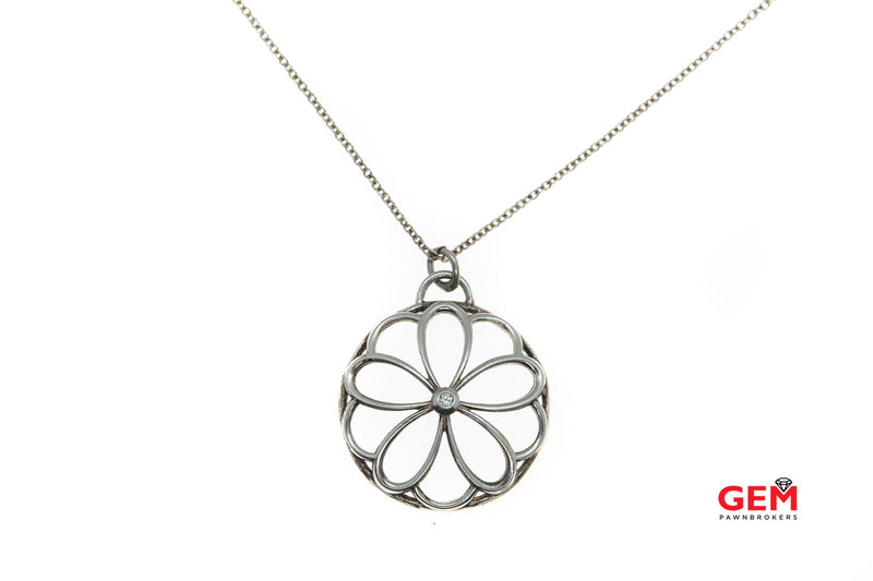 Tiffany & Co. Sterling Silver Flower Diamond Garden 925 Necklace