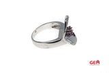 Diamond Tourmaline Heart Solid 14k 585 White Gold Ring Size 7