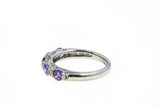 ESPO Purple Kunzite & Cubic Zirconia Pave Accent Band 925 Sterling Silver Ring Size 8