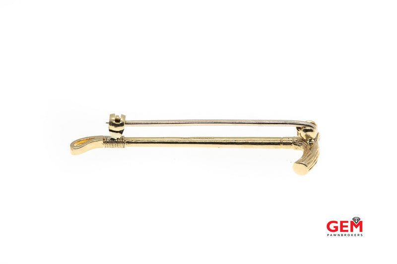 S & B 9 KT Yellow Gold English Can Pin Brooch