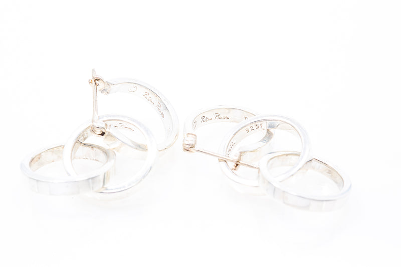 Tiffany & Co Paloma Picasso Triple Hoop Drop Earrings 925 Sterling silver