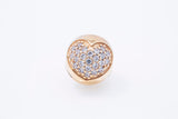 Pandora Pave Heart Clip Bead Clip Charm CZ 14k G585 Yellow Gold D