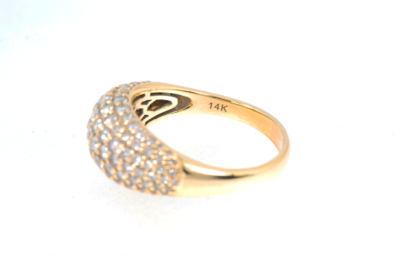 Effy Domed Cocktail Cluster Ring 14k 585 Yellow Gold Size 8.5 1.00ctw