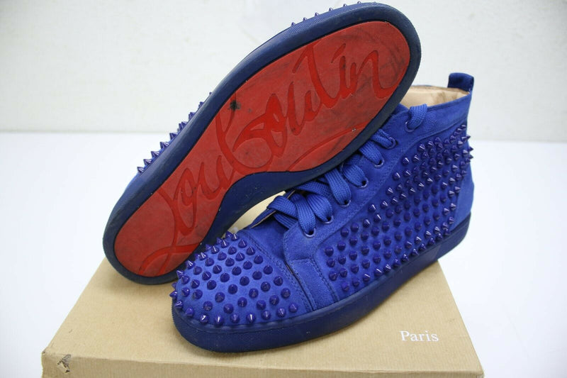 Louboutin shoes men blue Clearance