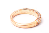 Three-Sided Pave Diamond Rose Gold 14k 585 Wedding Band Ring Size 7