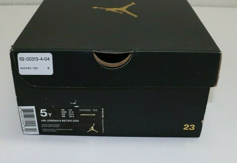 Nike Air Jordan VI 6 Retro Green Abyss Laser Fuchsia White GS Size 5Y 543390-153