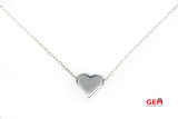 Designer CS Heart Pendant Slider Heart Charm Solid 925 Sterling Silver Chain 20" Necklace