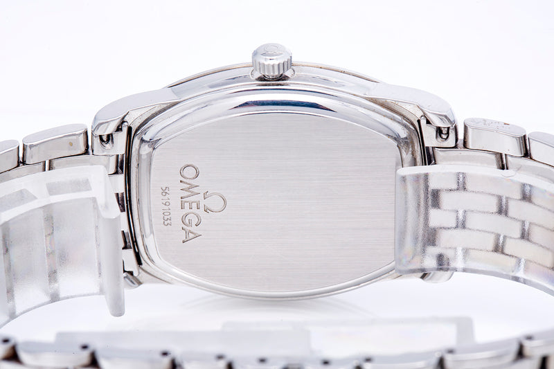 Omega De Ville Prestige 186.1230 Stainless Steel Jump Hour Salmon Dial Watch 1998