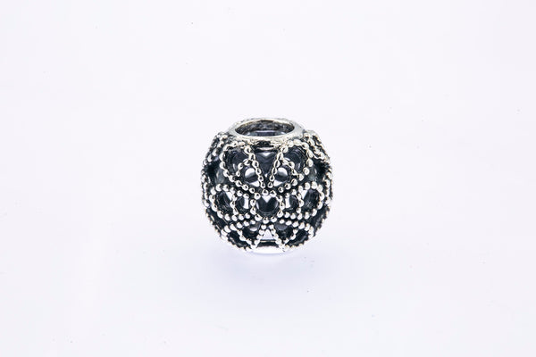 Pandora Flor Calada Filigrana Abalorio de Plata de Ley