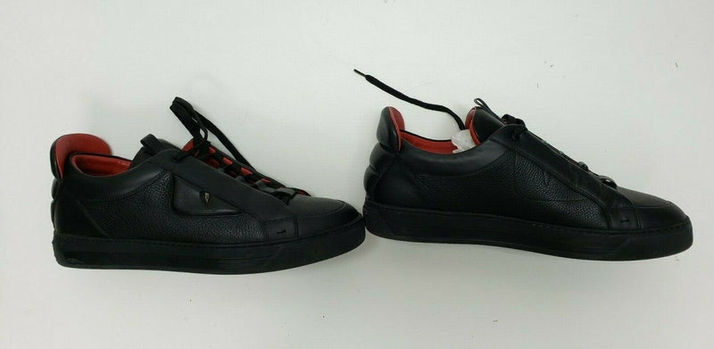 Fendi Men’s Bag Bugs Black Leather Sneakers | [7E 1031] | Size 7.5 US, 40.5 EUR
