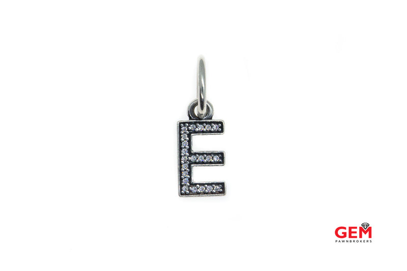 Pandora ALE Cubic Zirconia Pave Letter E Charm 925 Sterling Silver CZ Pendant