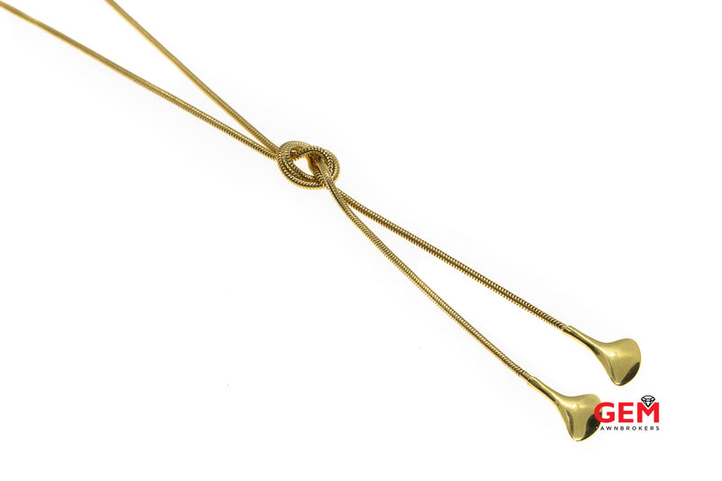 Tiffany & Co Bone Lariat 2mm Snake Chain 18K 750 Yellow Gold 36.75" Necklace