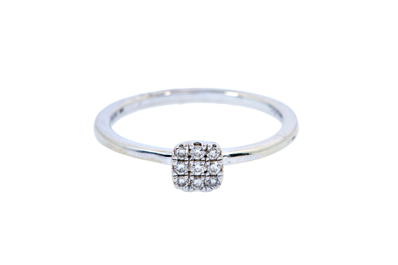 Gabriel & Co Diamond Cluster Band 14K 585 White Gold Ring Size 6 1/2