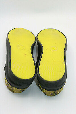 Gucci Black Yellow Leather Python Trim Men's Sneakers Size 12