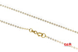 Asymmetrical Italy Arezzo 1.2mm Chain Link Cross Solid 14K 585 Yellow Gold 23.8" Necklace & Charm