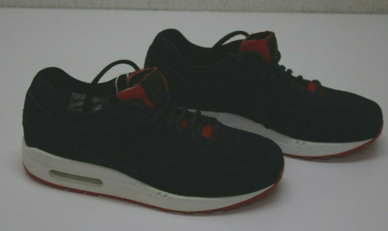 Air Max 1 PRM Sherpa Suede Fur Black Action Red 454746 010