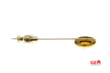 14 KT Yellow Gold Citrine Stick Lapel Pin Brooch