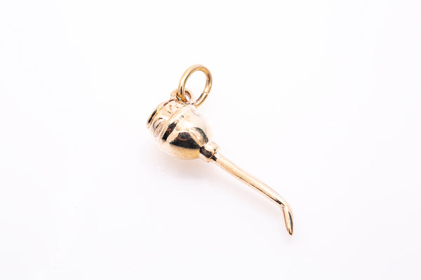Vintage Oil Can Pipette Solid Yellow Gold 14k 585 Charm Pendant