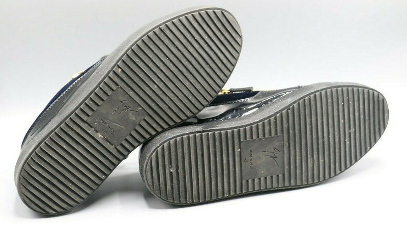 Giuseppe Zanotti May Velvet Panel Low Top Blue Shoes US Size 9.5 EUR 42.5