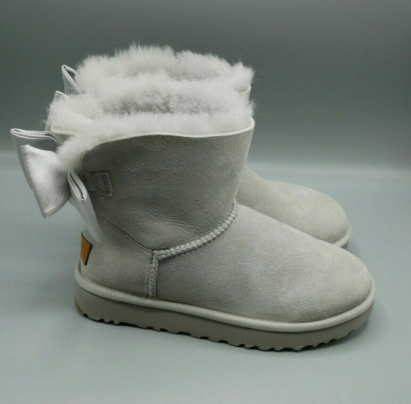 UGG Australia Classic Mini Satin Elephant Gray Boots 1094985 US Size 6