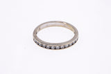 Diamond Line Channel Set Stackable Band 14K 585 White Gold Ring Size 6 3/4