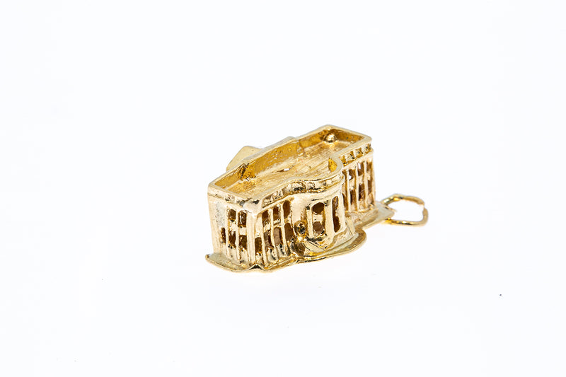 The White House 3D Washington DC Charm Solid 14K 585 Yellow Gold Pendant