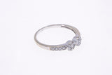 Stackable Diamond Cluster Line Band 10K 417 White Gold Ring Size 7 1/4