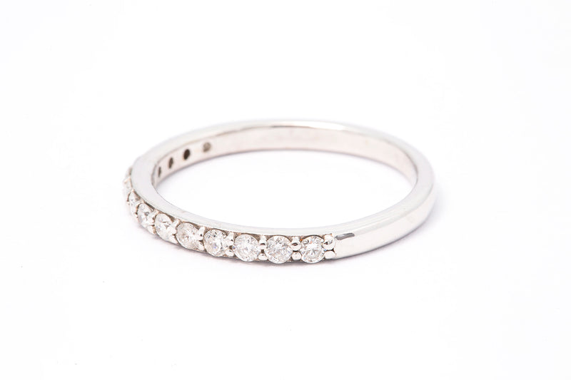 Stackable Diamond Wedding Band Ring 14k 585 White Gold Ring Size 8.5