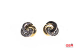 Pandora Interlink circles G585 Yellow Gold ALE 925 Silver Stud Earrings