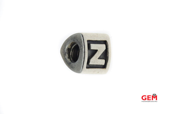 Pandora ALE Alphabet Block Initial Letter "Z" S925 Sterling Silver Charm Pendant Bead