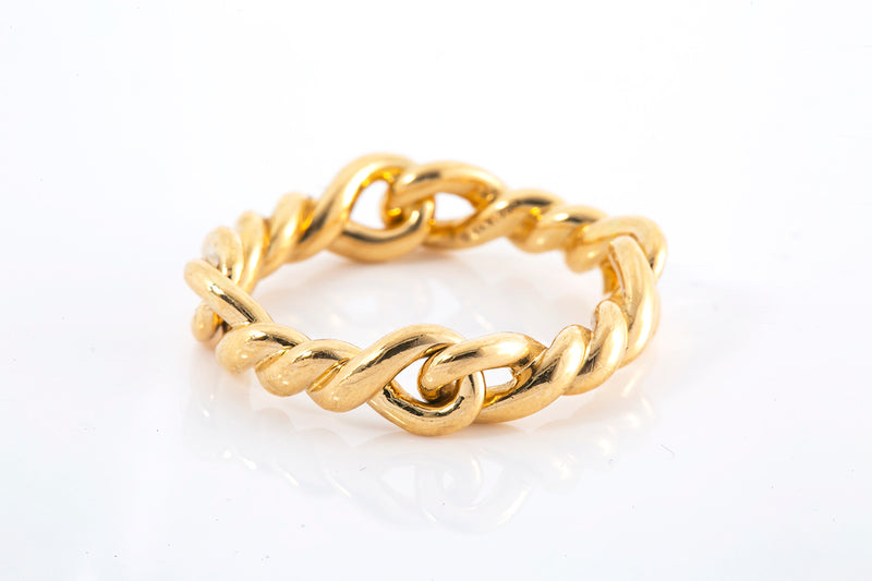 David Yurman Cable Knot Band Ring 18k 750 Yellow Gold Size 6