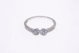 Stackable Diamond Cluster Line Band 10K 417 White Gold Ring Size 7 1/4