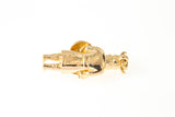 Viking Warrior Solider 18k 750 Yellow Gold Charm Pendant