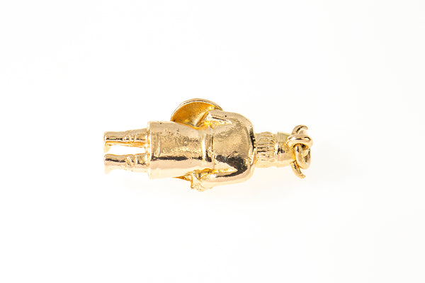 Viking Warrior Solider 18k 750 Yellow Gold Charm Pendant