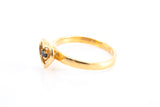 Sapphire Solitaire Heart Cocktail Simple 14k 585 Yellow Gold Ring Size 5 1/2