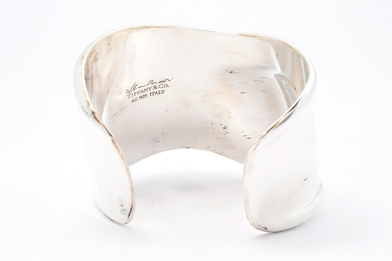 Tiffany & Co Elsa Peretti 925 Sterling Silver Bone Cuff Bangle 61mm Version