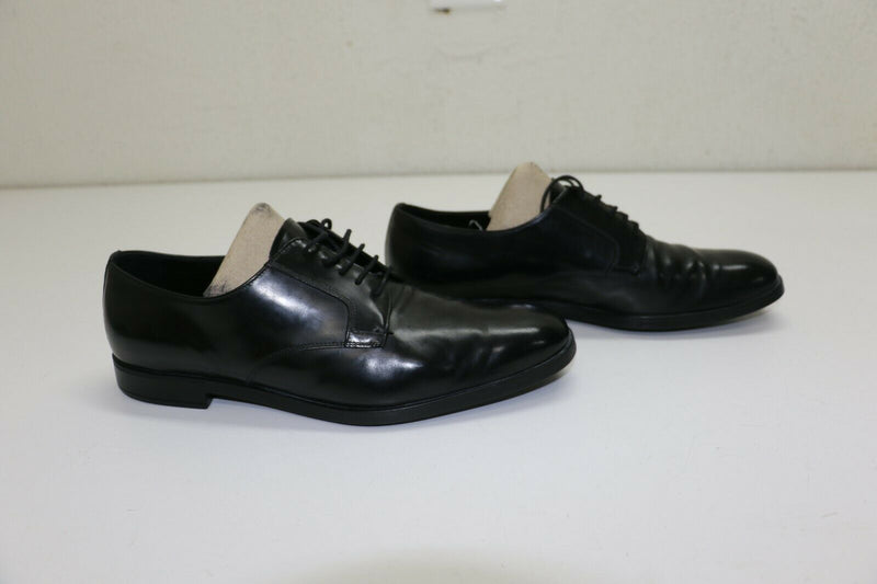 Prada DNC100 Luxury Derby Business Leather Shoes Black US 9